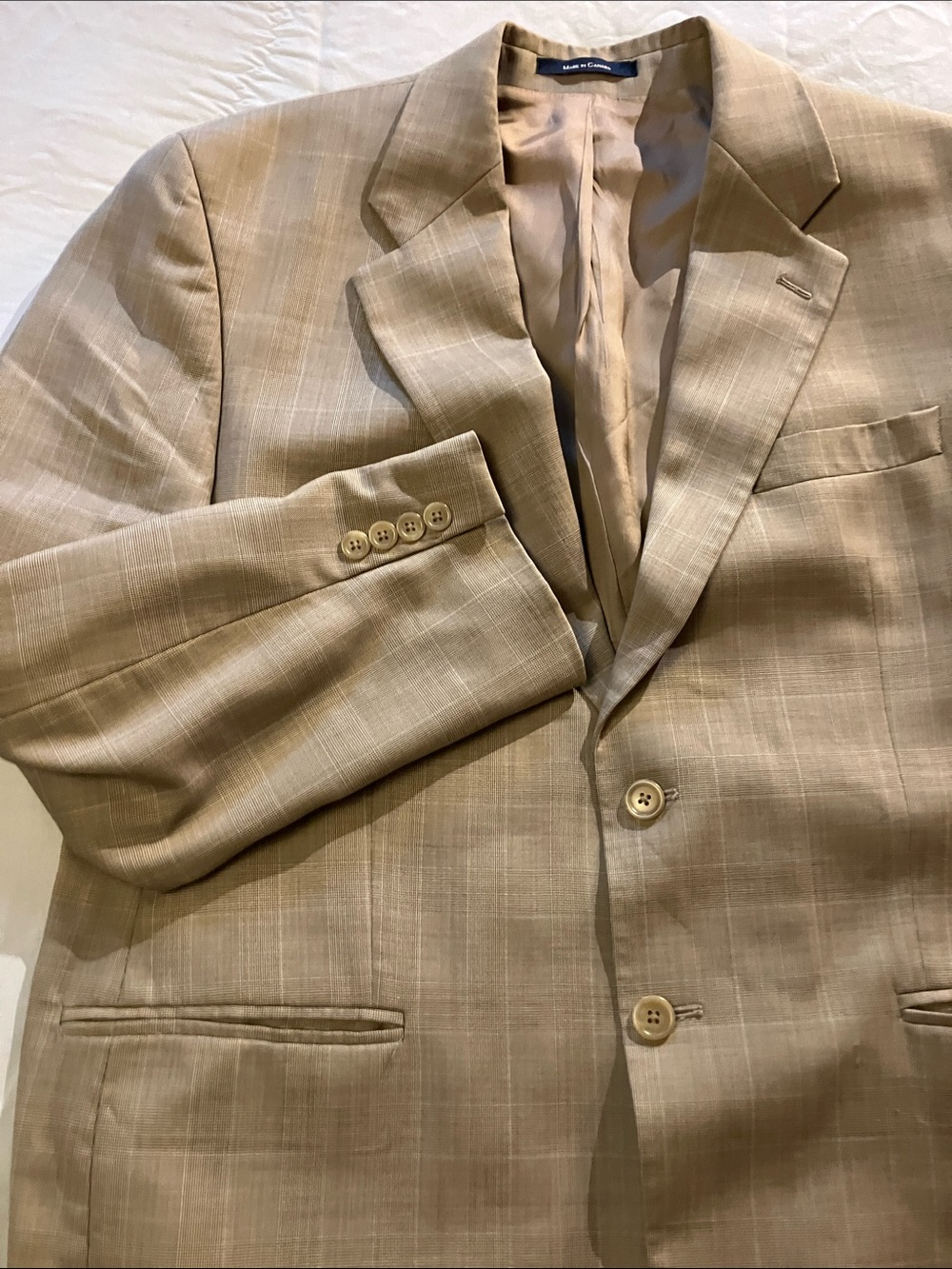 Chaps Ralph Lauren wool & cashmere vintage camel plaid sports jacket 40R - Picture 4 of 16